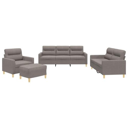 Sofasæt 4 dele med hynder stof gråbrun