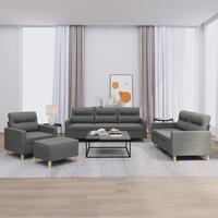 Sofasæt 4 dele med hynder stof mørkegrå
