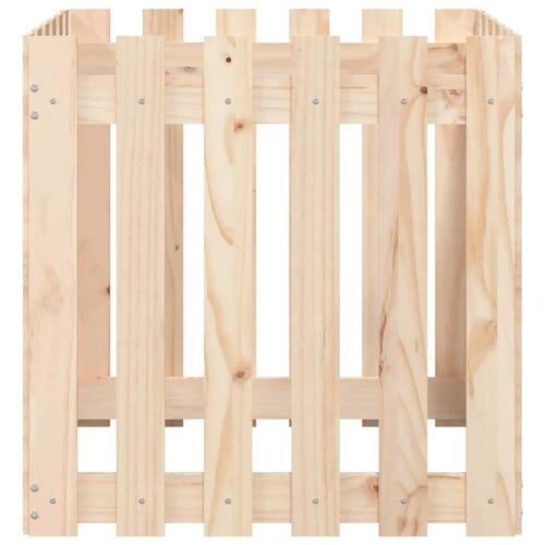 Plantekasse med stakitdesign 60x60x60 cm massivt fyrretræ