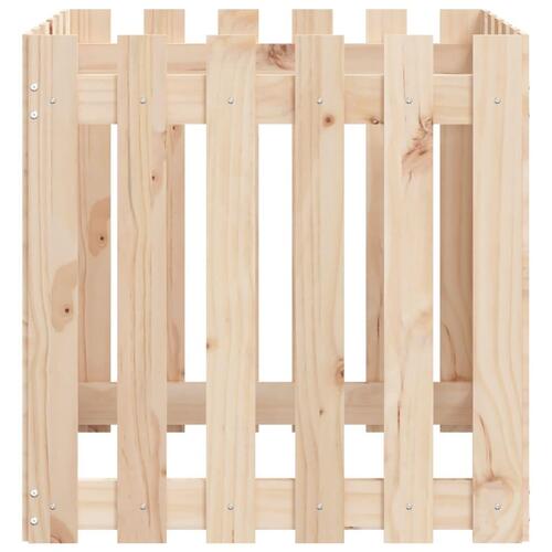 Plantekasse med stakitdesign 60x60x60 cm massivt fyrretræ