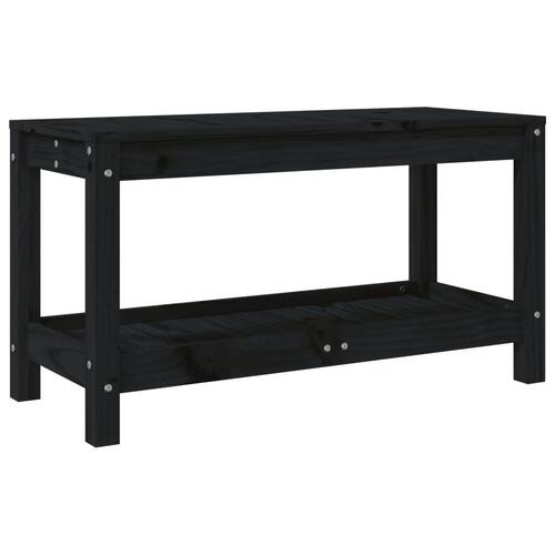 Havebænk 82,5x35x45 cm massivt fyrretræ sort