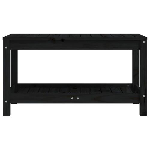 Havebænk 82,5x35x45 cm massivt fyrretræ sort