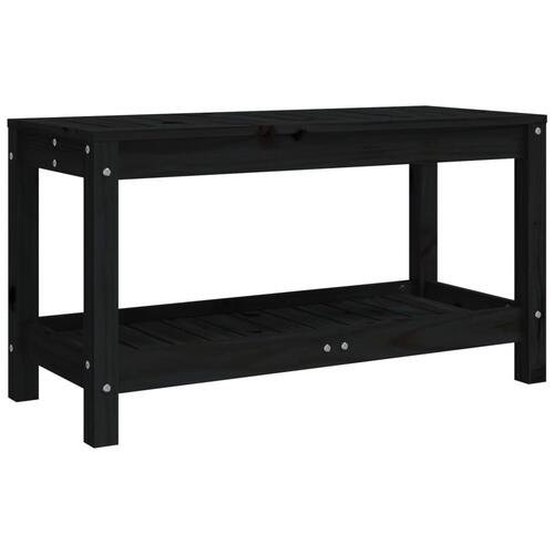 Havebænk 82,5x35x45 cm massivt fyrretræ sort
