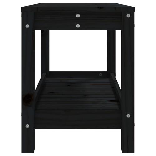 Havebænk 82,5x35x45 cm massivt fyrretræ sort