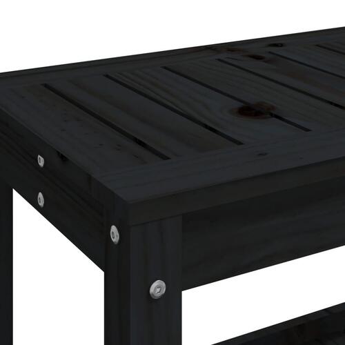 Havebænk 82,5x35x45 cm massivt fyrretræ sort