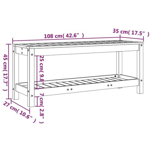 Havebænk 108x35x45 cm massivt douglasgran