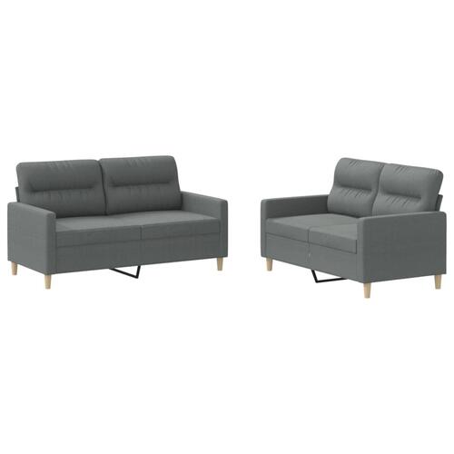 2 personers sofa med hynder stof mørkegrå