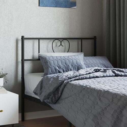 Sengegavl 90 cm metal sort
