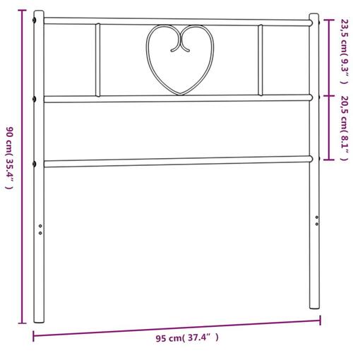 Sengegavl 90 cm metal sort