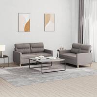 2 personers sofa med hynder stof gråbrun