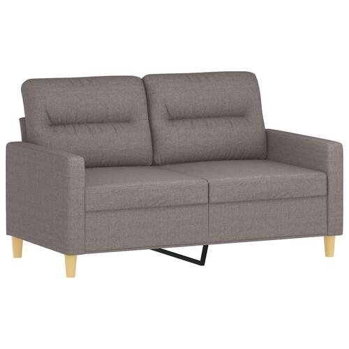 2 personers sofa med hynder stof gråbrun