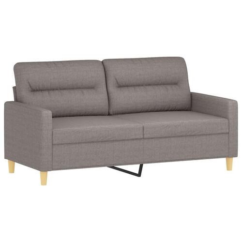 2 personers sofa med hynder stof gråbrun