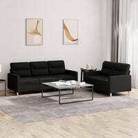 2 personers sofa med hynder stof sort