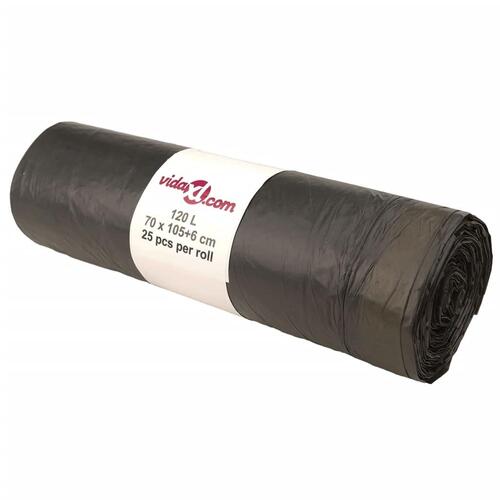 Affaldsposer med lukkesnor 250 stk. 120 l sort