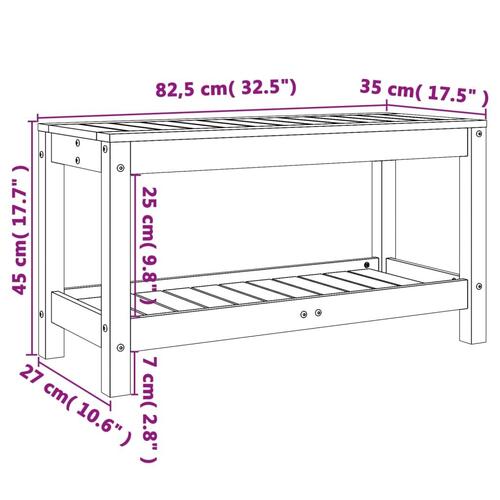Havebænk 82,5x35x45 cm massivt douglasgran