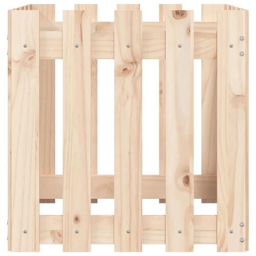 Plantekasse med stakitdesign 50x50x50 cm massivt fyrretræ