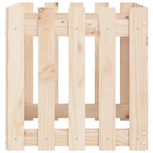 Plantekasse med stakitdesign 50x50x50 cm massivt fyrretræ