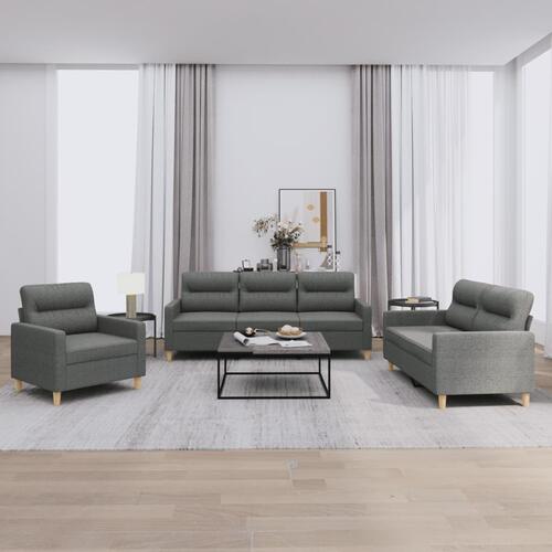3 personers sofa med hynder stof mørkegrå