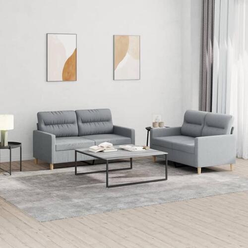 2 personers sofa med hynder stof lysegrå