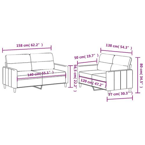 2 personers sofa med hynder stof lysegrå