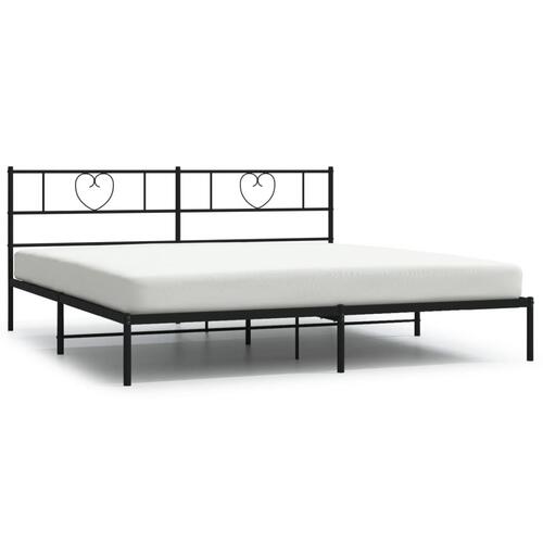 Sengeramme med sengegavl 180x200 cm metal sort