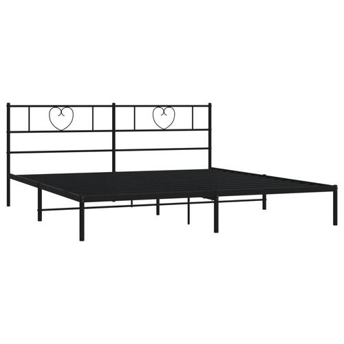 Sengeramme med sengegavl 180x200 cm metal sort