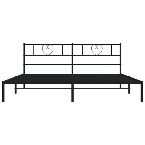 Sengeramme med sengegavl 180x200 cm metal sort