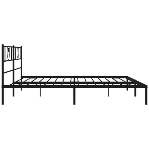 Sengeramme med sengegavl 180x200 cm metal sort