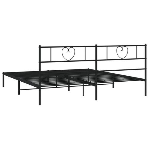 Sengeramme med sengegavl 180x200 cm metal sort