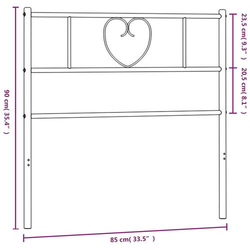 Sengegavl 80 cm metal sort