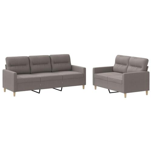 2 personers sofa med hynder stof gråbrun