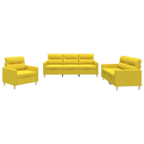 3 personers sofa med hynder stof lysegul