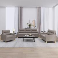 3 personers sofa med hynder stof gråbrun