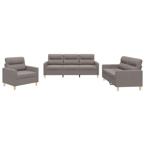 3 personers sofa med hynder stof gråbrun