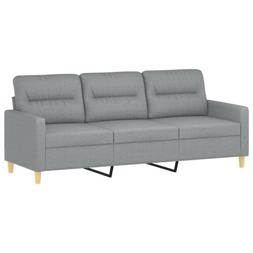 3 personers sofa med hynder stof lysegrå