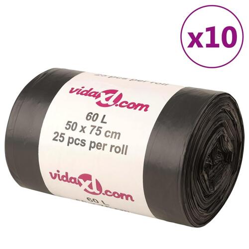 Affaldsposer 250 stk. 60 l sort