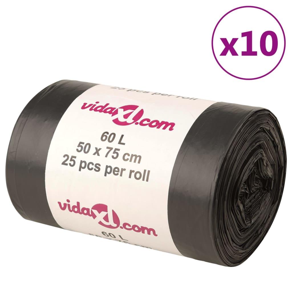 Affaldsposer 250 stk. 60 l sort