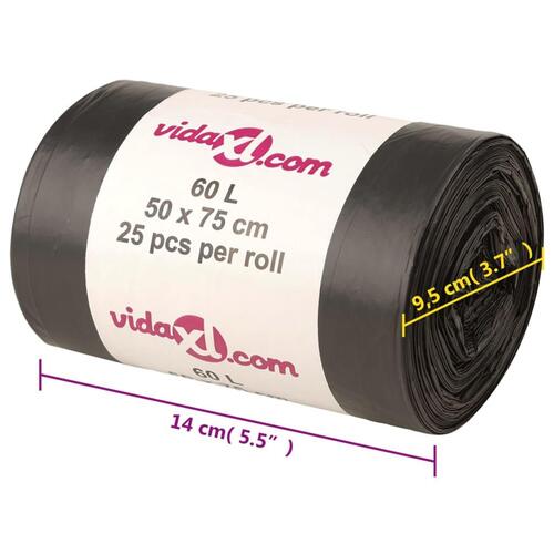 Affaldsposer 250 stk. 60 l sort