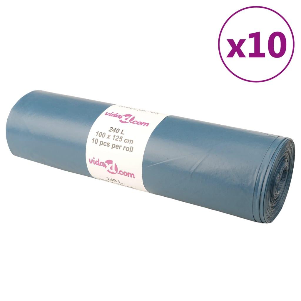 Affaldsposer 100 stk. 240 l blå