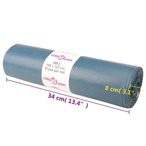 Affaldsposer 100 stk. 240 l blå