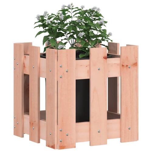 Plantekasse med stakitdesign 30x30x30 cm massiv douglasfyr