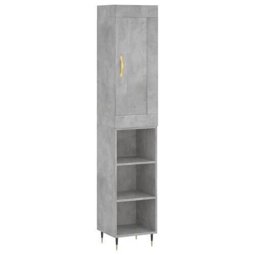 Skab 34,5x34x180 cm konstrueret træ betongrå