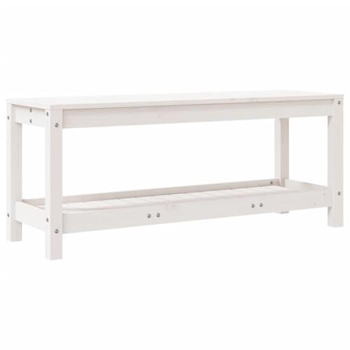 Havebænk 108x35x45 cm massivt fyrretræ hvid