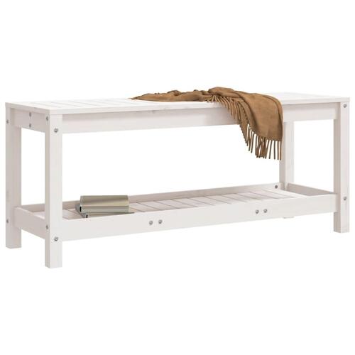 Havebænk 108x35x45 cm massivt fyrretræ hvid
