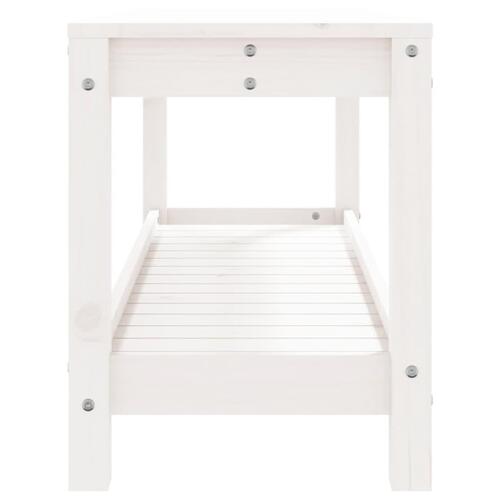 Havebænk 108x35x45 cm massivt fyrretræ hvid
