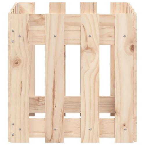 Plantekasse med stakitdesign 40x40x40 cm massivt fyrretræ