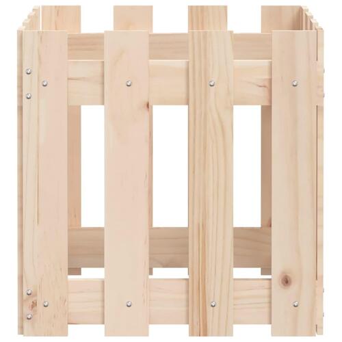 Plantekasse med stakitdesign 40x40x40 cm massivt fyrretræ