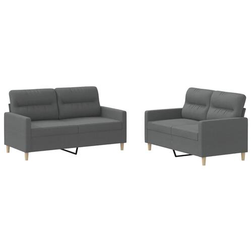 2 personers sofa med hynder stof mørkegrå
