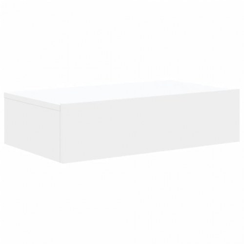 Tv-bord med LED-lys - væghængt, hvid 60 × 35 × 15,5 cm