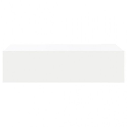 Tv-bord med LED-lys - væghængt, hvid 60 × 35 × 15,5 cm